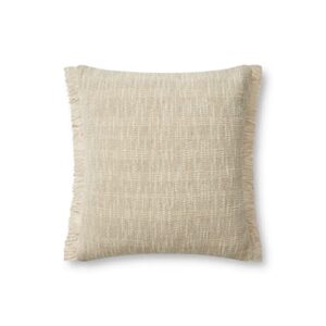 Loloi PAR0008 Throw-Pillows, 18'' x 18'' Cover w/Poly, Sand/Natural