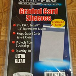 5 Ultra Pro Graded Card Sleeve Packs with Resealable Strip 500 Total (5 100ct Packages). Protects Graded Cards From Scratching and Dust. For Use w/ Beckett, Bgs, PSA and More.