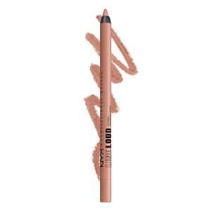 nyx professional makeup line loud lip liner, longwear and pigmented lip pencil with jojoba oil & vitamin e – goal crusher (midtone beige)