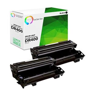 tct premium compatible drum unit replacement for brother dr-400 dr400 black works with brother dcp-1200 1400, hl-1240dx, mfc-8300 p2500 p2500t, intellifax-4100 4100e printers (20,000 pages) – 2 pack