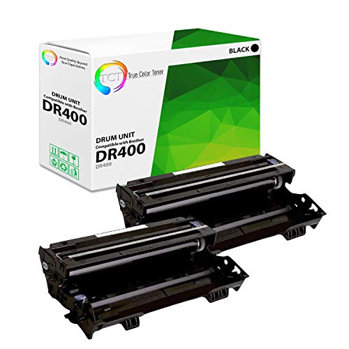 TCT Premium Compatible Drum Unit Replacement for Brother DR-400 DR400 Black Works with Brother DCP-1200 1400, HL-1240DX, MFC-8300 P2500 P2500T, IntelliFax-4100 4100E Printers (20,000 Pages) - 2 Pack