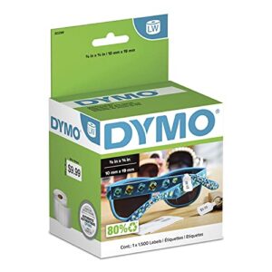 dymo lw 2-up price tag labels for labelwriter label printers, white, 3/8” x 3/4”, 1 roll of 1,500 (30299)