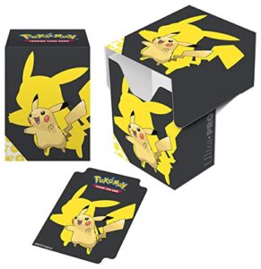 ultra pro – pokémon full view deck box featuring pikachu – card protector and case for collectible trading cards and gaming cards, top loading card protector