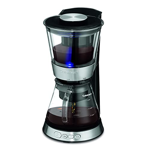 Cuisinart DCB-10P1 Automatic Cold Brew Coffeemaker with 7-Cup Glass Carafe, Black/Stainless