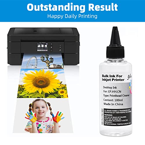 EXCERCUS Printhead Cleaning Kit Compatible for Brother Epson HP Canon Nozzle Inkjet EcoTank Officejet Deskjet Pixma Printers-Liquid Printers Head Cleaning Suit Solution 100ml, 5ml Premium Syringe