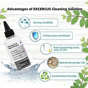 EXCERCUS Printhead Cleaning Kit Compatible for Brother Epson HP Canon Nozzle Inkjet EcoTank Officejet Deskjet Pixma Printers-Liquid Printers Head Cleaning Suit Solution 100ml, 5ml Premium Syringe