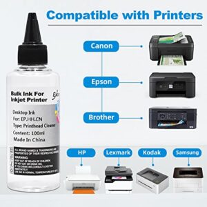 EXCERCUS Printhead Cleaning Kit Compatible for Brother Epson HP Canon Nozzle Inkjet EcoTank Officejet Deskjet Pixma Printers-Liquid Printers Head Cleaning Suit Solution 100ml, 5ml Premium Syringe