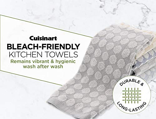 Cuisinart 100% Cotton Kitchen Towels, 2pk - Soft, Absorbent, Bleach Safe Dish Towels Perfect for Everyday Use - Bleach Proof Towels Remain Vibrant and Durable After Wash-16 x 27 Hand Towels - Gray