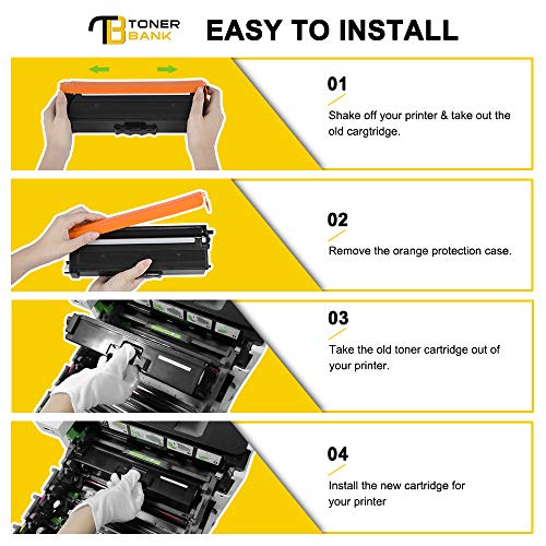 Toner Bank Compatible TN433 Toner Cartridge Replacement for Brother TN-433 TN433BK TN431 MFC-L8900CDW for Brother HL-L8360CDW MFCL8900CDW HLL8360CDW HL-L8260CDW MFC-L8610CDW HLL8360CDWT Printer 4Pack