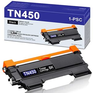 alumuink compatible high yield black toner cartridge replacement for brother tn-450 tn 450 tn4501pk | compatible with hl-2280dw hl-2270dw hl-2240 mfc-7240 printer ink