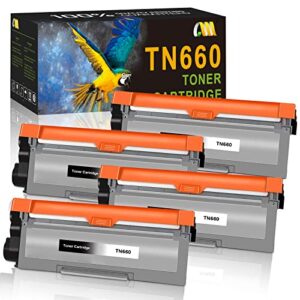cmcmcm compatible toner cartridge replacement for brother tn660 tn630 high yield for hl-l2300d hl-l2380dw hl-l2320d dcp-l2540dw mfc-l2700dw mfc-l2685dw printer (black, 4 packs)