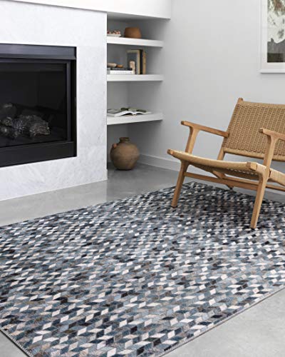 Loloi II Maddox Collection MAD-08 Ocean/Grey, Contemporary 7'-6" x 9'-6" Area Rug