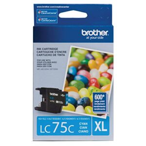 brother lc75c high-yield ink 600 page-yield cyan black printing & clear grayscale reproduction