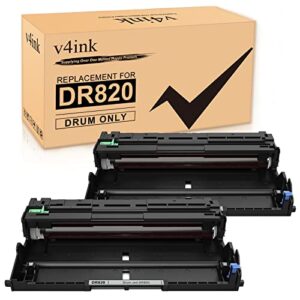 v4ink dr820 compatible drum replacement for brother dr820 dr-820 drum unit use with hl-l6200dw l6200dwt l5100dn l5200dwt l5200dw l6300dw mfc-l5900dw l6700dw l5800dw l5700dw dcp-l5500dn printer 2 packs