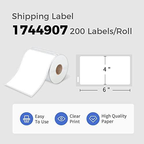 1744907 Labels myCartridge 4X6 Direct Thermal Shipping Labels Compatible with DYMO 4XL LabelWriter Zebra Desktop Printer (10 Rolls, 2200 Labels)