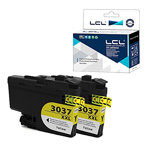 LCL Compatible Ink Cartridge Pigment Replacement for Brother LC3037 XXL LC3037XXL LC3037Y MFC-J6545DW MFC-J6545DW XL MFC-J5845DW MFC-J5845DW MFC-J5945DW MFC-J6945DW (2-Pack Yellow)