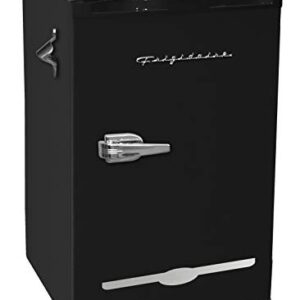 FRIGIDAIRE EFR376-BLACK 3.1 Cu Ft Black Retro Bar Fridge with Side Bottle Opener