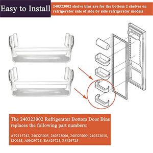 UPGRADE 240323002 Refrigerator Door Shelf Bin Replacement Part, Compatible with Frigidaire FGHS2631PF4A, FGHS2655PF5A, FGHS2655PF4, DGUS2645LF6A,FGUS2642LF2 AP2115742 Fridge Side Bottom Shelf 2 Pack