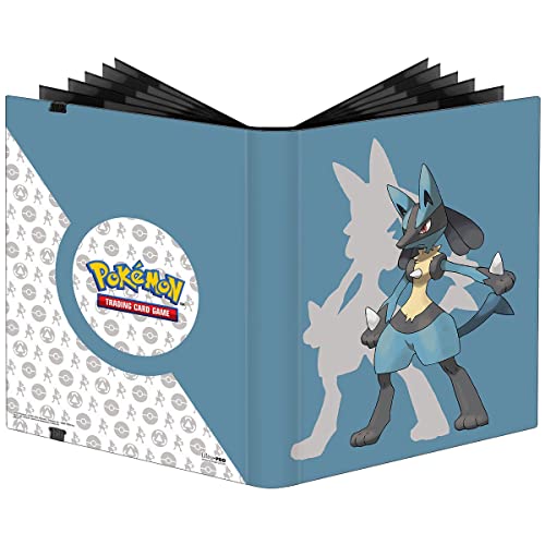 Ultra Pro Lucario 9-Pocket PRO-Binder for Pokémon - Protect Your Gaming Cards In a Vibrant Full-Art Cover Binder While On The Move and Always Be Ready For Battle