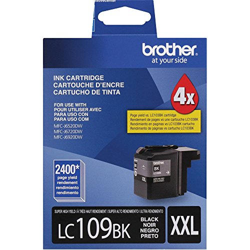 Brother LC109BK Inkjet Cartridge, Black, 2400 pg, HY. for: MFC-J6520DW, J6720DW, J6920DW LC109BK