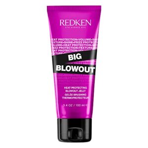 redken big blowout heat protection jelly serum for all hair types | volume for fine hair | blowdry gel, 3.4 fl. oz.