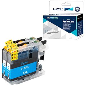 lcl compatible ink cartridge replacement for brother lc20e lc20ec xxl mfc-j775dw mfc-j985dw mfc-j5920dw (2-pack cyan)