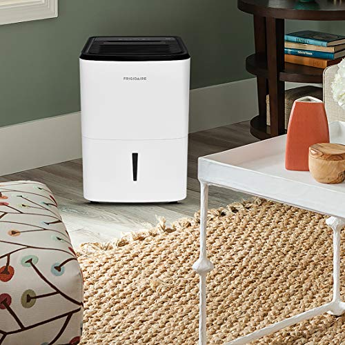 Frigidaire FFAD5033W1 Dehumidifier, High Humidity 50 Pint Capacity with a Easy-to-Clean Washable Filter and Custom Humidity Control for maximized comfort, in White