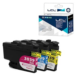 lcl compatible ink cartridge pigment replacement for brother lc3039 xxl lc3039xxl lc3039c lc3039m lc3039y mfc-j5945dw mfc-j6945dw (3-pack cyan magenta yellow) ink