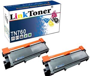 linktoner compatible toner cartridge replacement for brother tn760 tn-760 tn730 to use with hl-l2350dw hl-l2395dw hl-l2390dw hl-l2370dw mfc-l2750dw mfc-l2710dw dcp-l2550dw (black,2 pack)