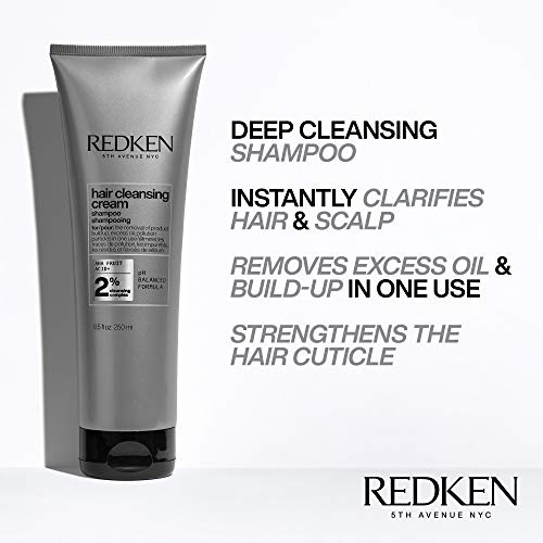 Redken Detox Hair Cleansing Cream Clarifying Shampoo | For All Hair Types | Removes Buildup & Strengthens Cuticle | 8.5 Fl Oz