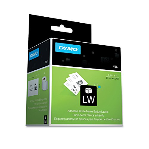 Dymo LabelWriter Name Badge Labels, 2 1/4" x 4", Black on White 30857