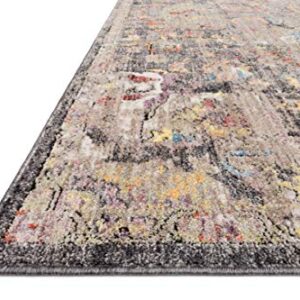 Loloi Medusa Collection Area Rug, 5'0" x 7'6", Charcoal/Fiesta