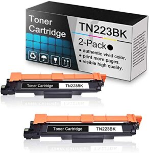 2 pack black tn223bk tn223 tn-223 tn-223bk toner cartridge replacement for brother tn223 mfc-l3770cdw l3710cw l3750cdw l3730cdw hl-3210cw 3230cdw 3230cdn dcp-l3510cdw printer toner cartridge.