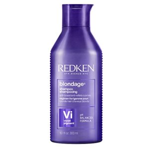 redken color extend blondage color depositing purple shampoo | for blonde hair | neutralizes brassy tones in blonde hair | with salicylic acid | 10.1 fl oz (pack of 1)