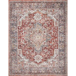 loloi ii cassandra collection csn-01 rust/multi, traditional 2′-6″ x 4′-0″ accent rug