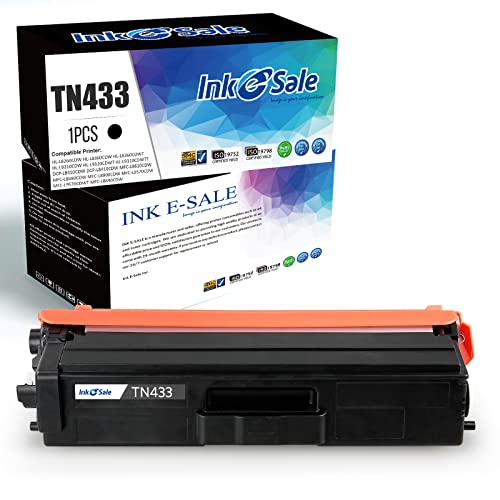 INK E-SALE Compatible Toner Cartridge Replacement for Brother TN433 TN431 (Black, 1-Pack), for use with Brother HL-L8260CDW HL-L9310CDW DCP-L8410CDW MFC-L8610CDW MFC-L8690CDW DCP-L8410CDW Printer