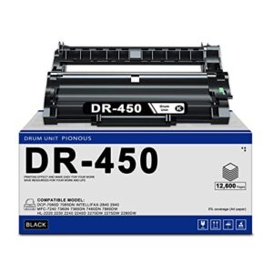 pionous compatible dr450 dr-450 drum unit replacement for brother dcp-7060d 7065dn intellifax-2840 hl-2220 2230 2240 mfc-7240 7360n series printer 12,600 pages (1 pack, black)