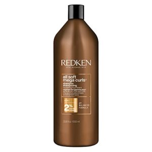 redken all soft mega curls shampoo | for extremely dry hair | sulfate free shampoo | for curly & coily hair | nourishes & softens severely dry hair | with aloe vera