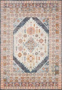 loloi clara area rug, 9′-3″ x 13′, pebble/fiesta