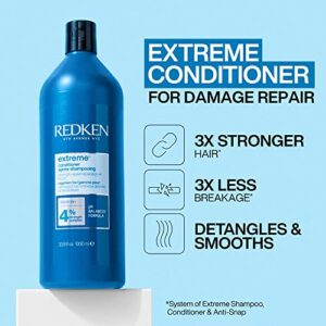 Redken Extreme Conditioner | Anti-Breakage & Protection for Damaged Hair | Infused With Proteins | 33.8 Fl Oz