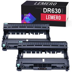 lemero compatible drum unit replacement for brother dr630 dr-630 to use with dcp-l2540dw, mfc-l2700dw, mfc-l2740dw, hl-l2300d, hl-l2360dw, hl-l2380dw, hl-l2320d, hl-l2340dw (black, 2-pack)