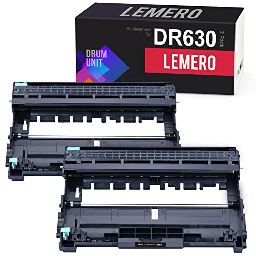 LEMERO Compatible Drum Unit Replacement for Brother DR630 DR-630 to use with DCP-L2540DW, MFC-L2700DW, MFC-L2740DW, HL-L2300D, HL-L2360DW, HL-L2380DW, HL-L2320D, HL-L2340DW (Black, 2-Pack)