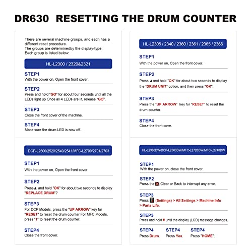 LEMERO Compatible Drum Unit Replacement for Brother DR630 DR-630 to use with DCP-L2540DW, MFC-L2700DW, MFC-L2740DW, HL-L2300D, HL-L2360DW, HL-L2380DW, HL-L2320D, HL-L2340DW (Black, 2-Pack)