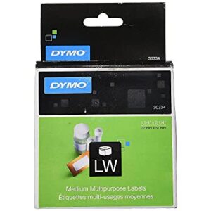 Dymo 30334 Labelwriter Address Labels, 1 1/4 X 2 1/4, White, 1000 Labels/Roll