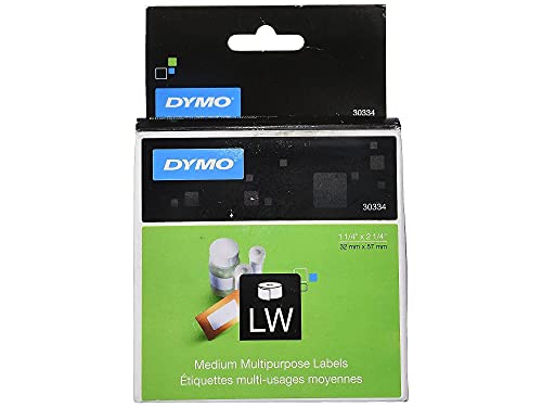 Dymo 30334 Labelwriter Address Labels, 1 1/4 X 2 1/4, White, 1000 Labels/Roll