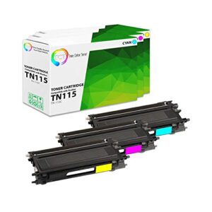 tct premium compatible toner cartridge replacement for brother tn-115 tn115c tn115m tn115y works with brother hl-4040 4070, mfc-9440, dcp-9040 printers (cyan, magenta, yellow) – 3 pack