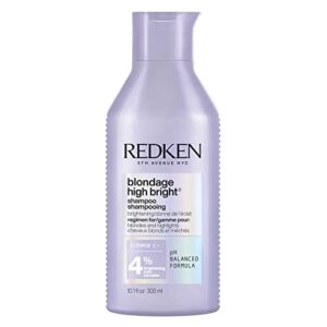 redken blondage high bright shampoo  | brightens and lightens color-treated and natural blonde hair instantly | infused with vitamin c | 10.1 fl oz