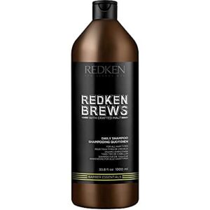 redken brews daily shampoo for men, lightweight cleanser for all hair types, 33.8 ounce