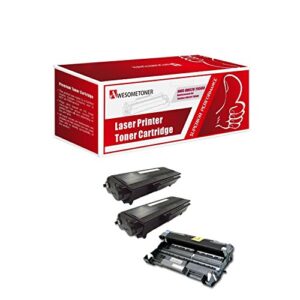 awesometoner compatible drum & toner cartridge replacement for brother dr520 tn580 use with mfc 8460n, 8660dn, 8670dn, 8860dn, 8870dw, hl 5240, 5250dn, 5250dnt, 5280dw, dcp 8060, 8065dn (black, 3-pac