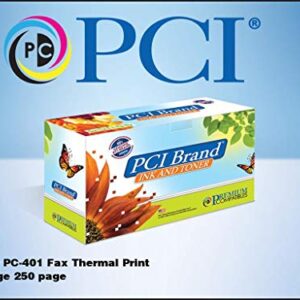 PCI Brand Compatible Ribbon Replacement for Brother PC-401 Fax Black Thermal Print Cartridge 250 Page Yield